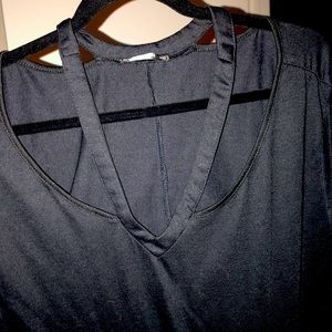 V- neck cut out tee shirt